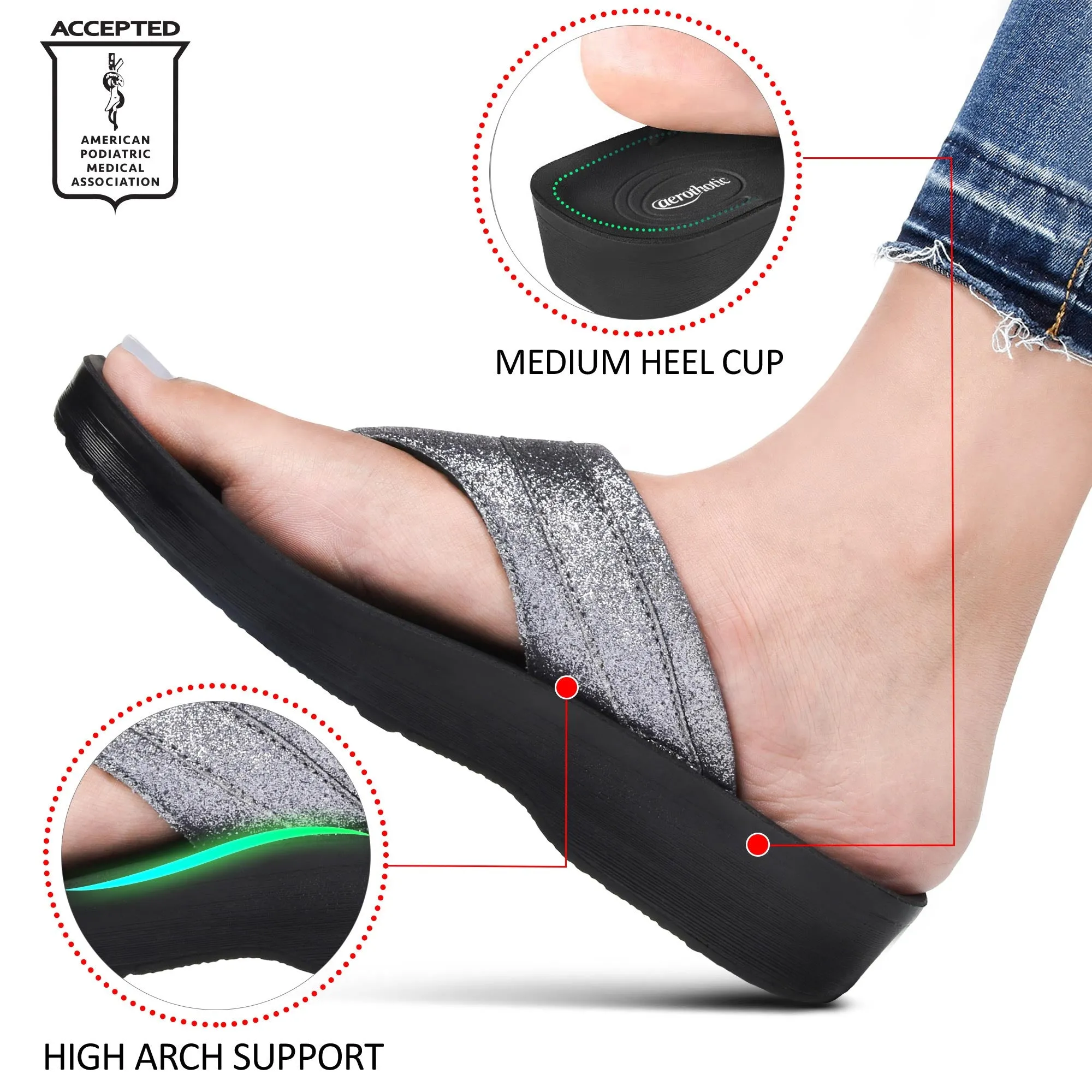 Aerothotic - Glynis Comfortable Casual Thong Women’s Walking Sandals.