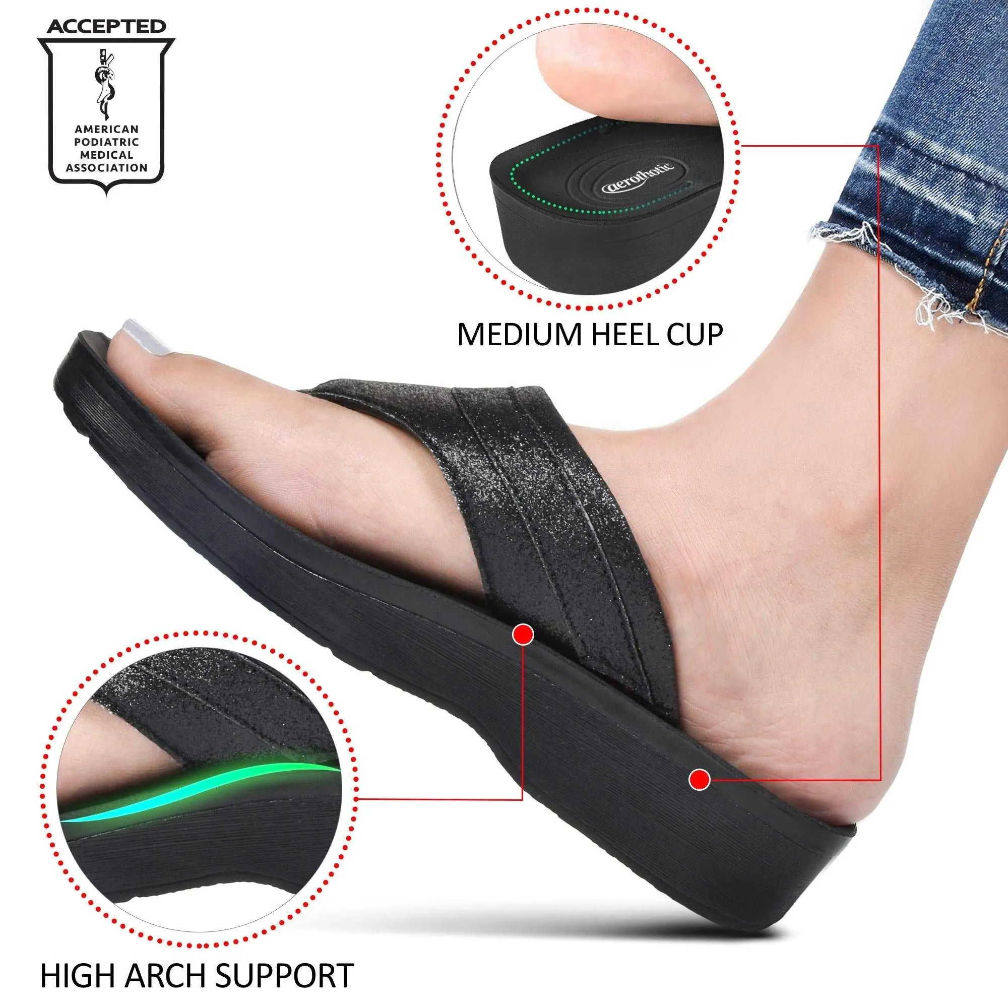 Aerothotic - Glynis Comfortable Casual Thong Women’s Walking Sandals.