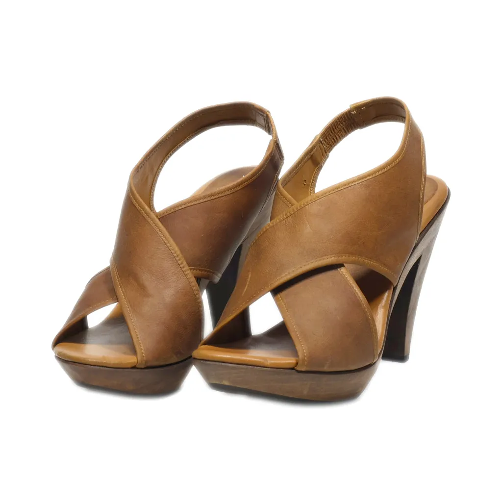 Aldo High-Heel Sandals Leather Brown Colour For Women