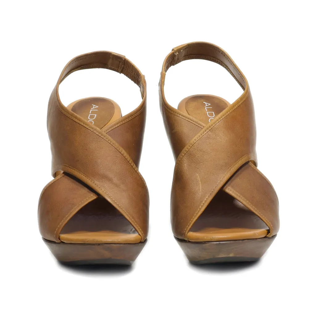 Aldo High-Heel Sandals Leather Brown Colour For Women