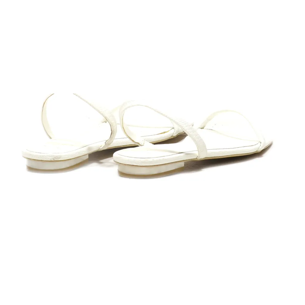 Aldo Rocky Barnes Flat Sandals Leather White Colour For Women