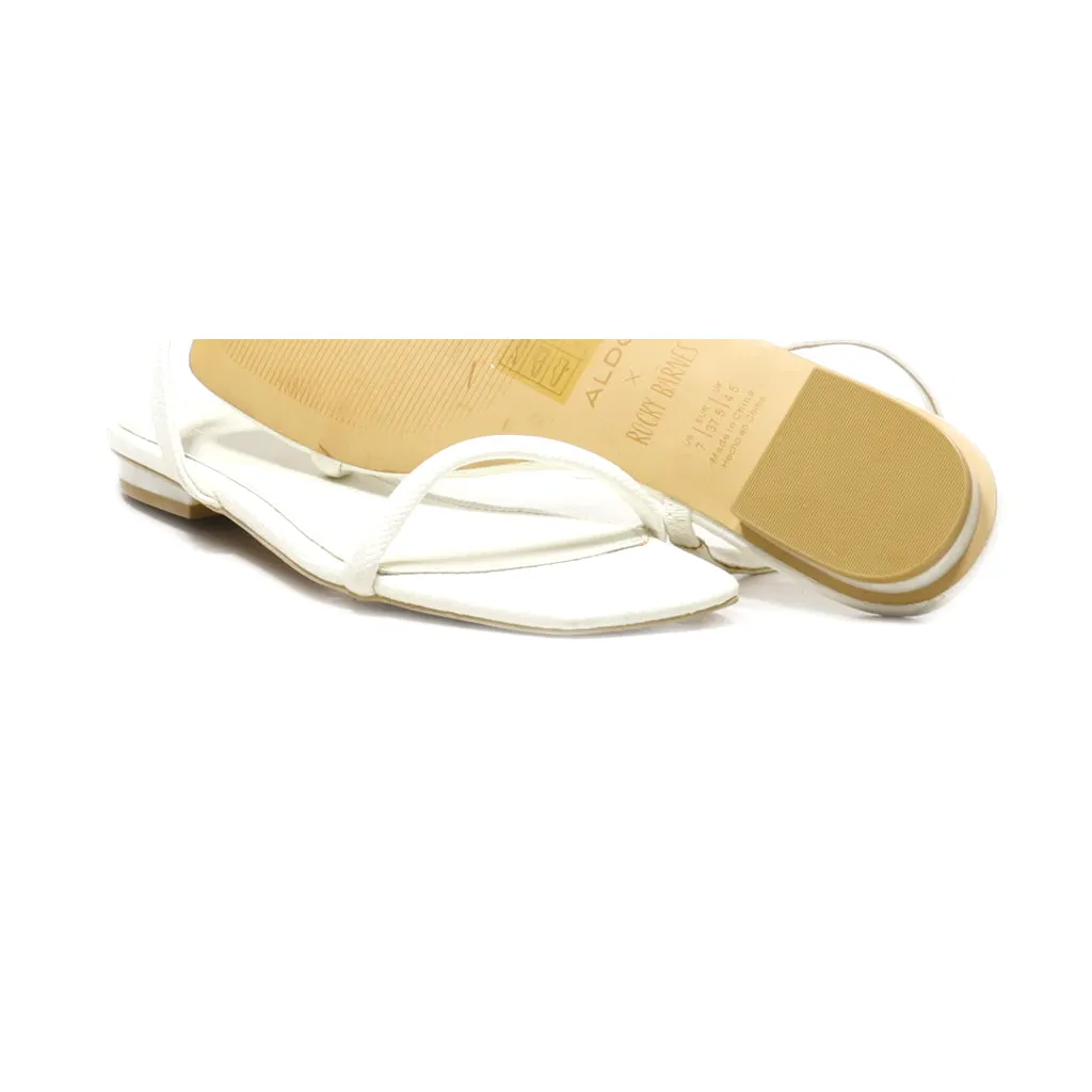 Aldo Rocky Barnes Flat Sandals Leather White Colour For Women