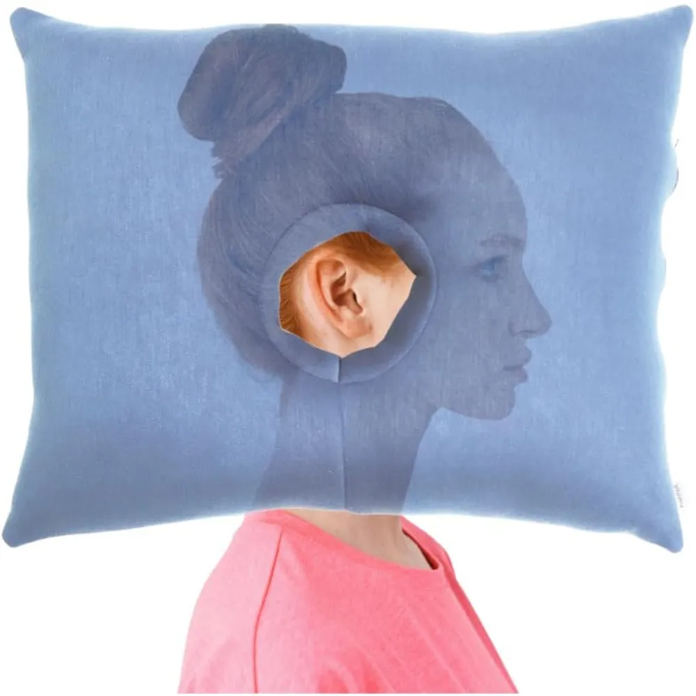 Almohada con Agujero para la Oreja, Almohada Condrodermatitis, Cojín para Liberar la Oreja Azul | KMINA