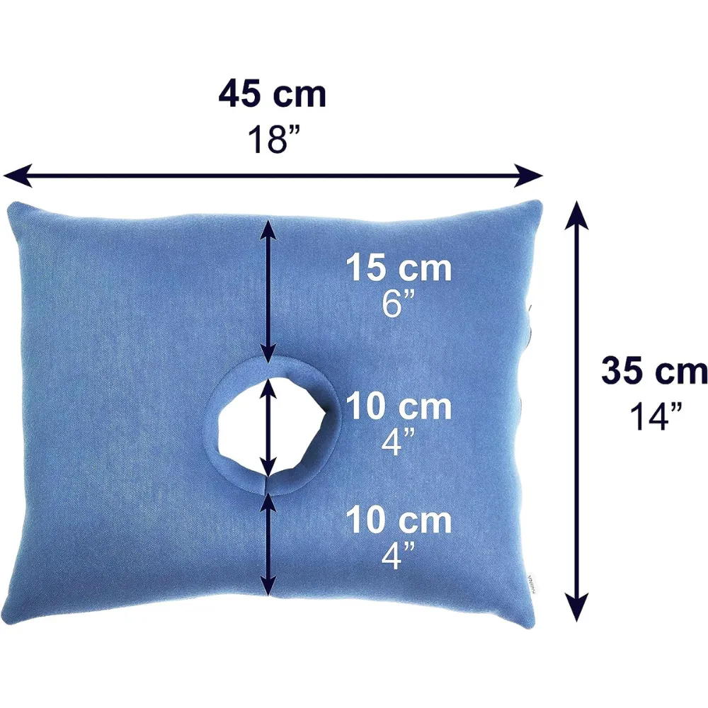 Almohada con Agujero para la Oreja, Almohada Condrodermatitis, Cojín para Liberar la Oreja Azul | KMINA