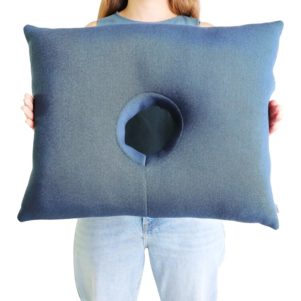 Almohada con Agujero para la Oreja, Almohada Condrodermatitis, Cojín para Liberar la Oreja Azul | KMINA