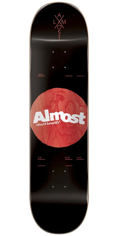 Almost Noble Dot R7 Skateboard Deck - Black - 8.25in