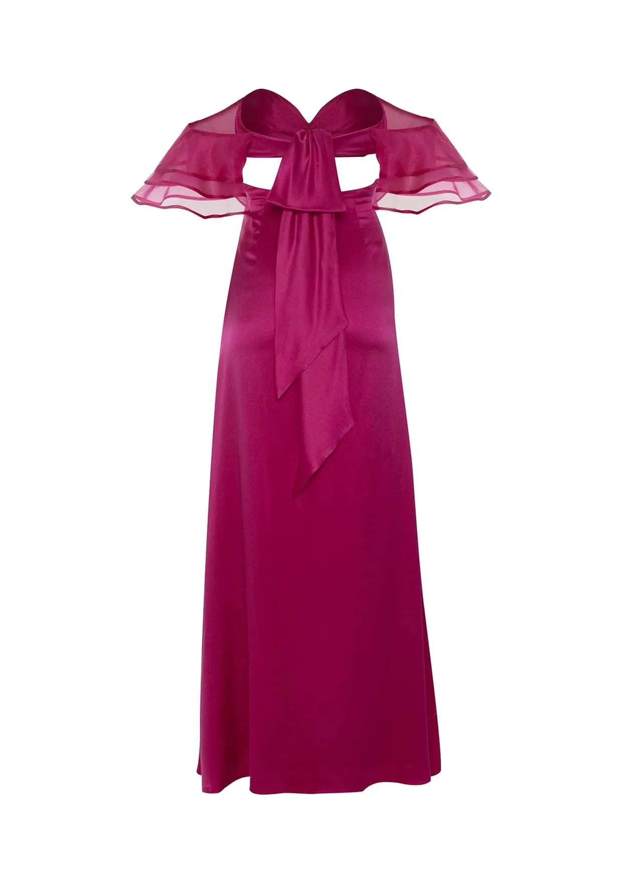 Amar Silk Ruffled Sleeve Maxi Dress