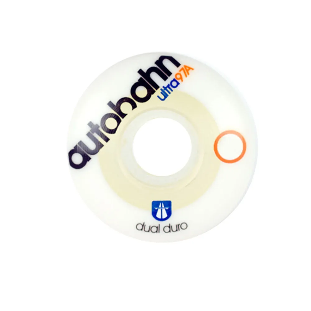 Autobahn Dual Duro - White/Clear - 53mm 97a - Skateboard Wheels (Set of 4)