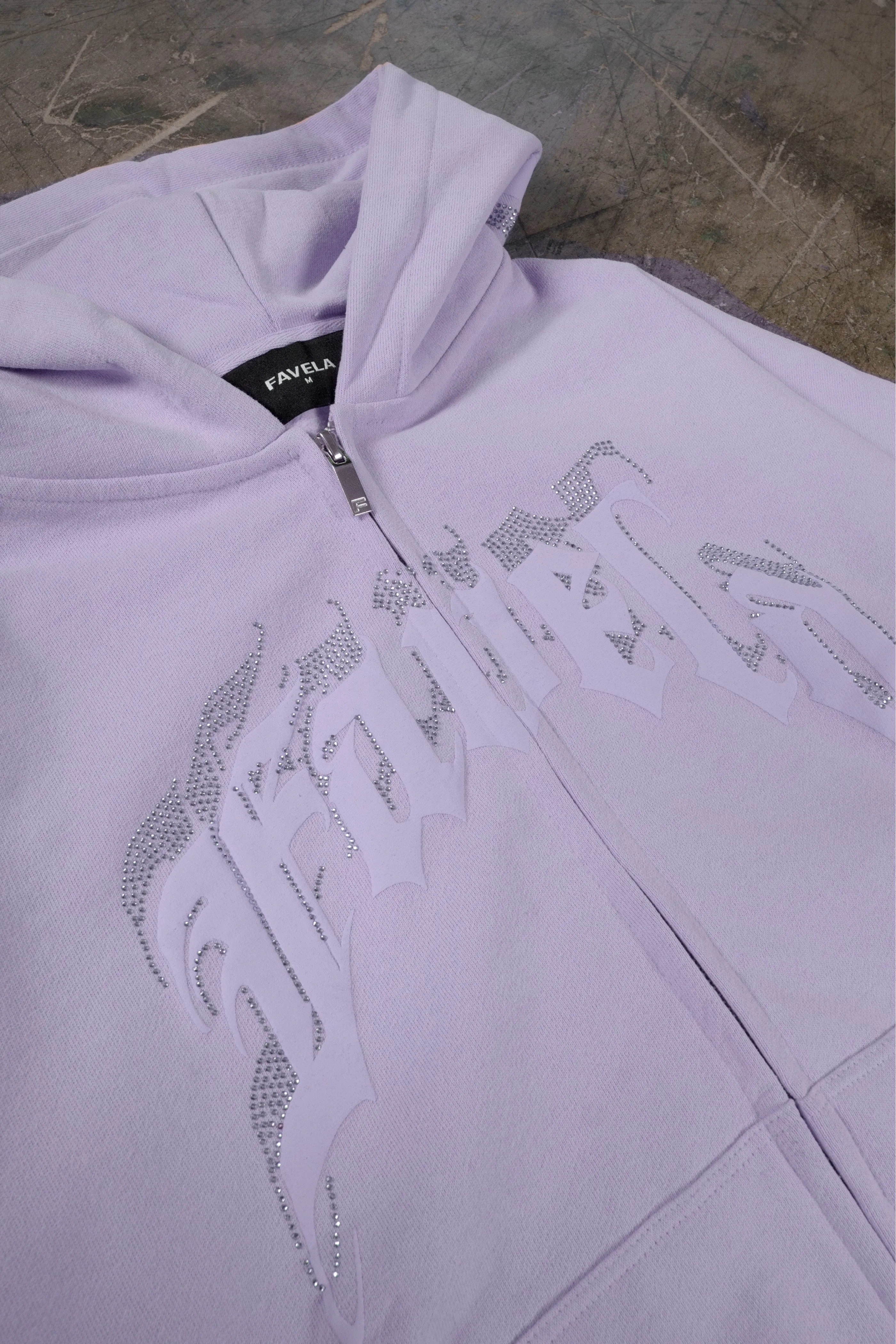 AVES RHINESTONE PASTEL LILAC FRONTZIP