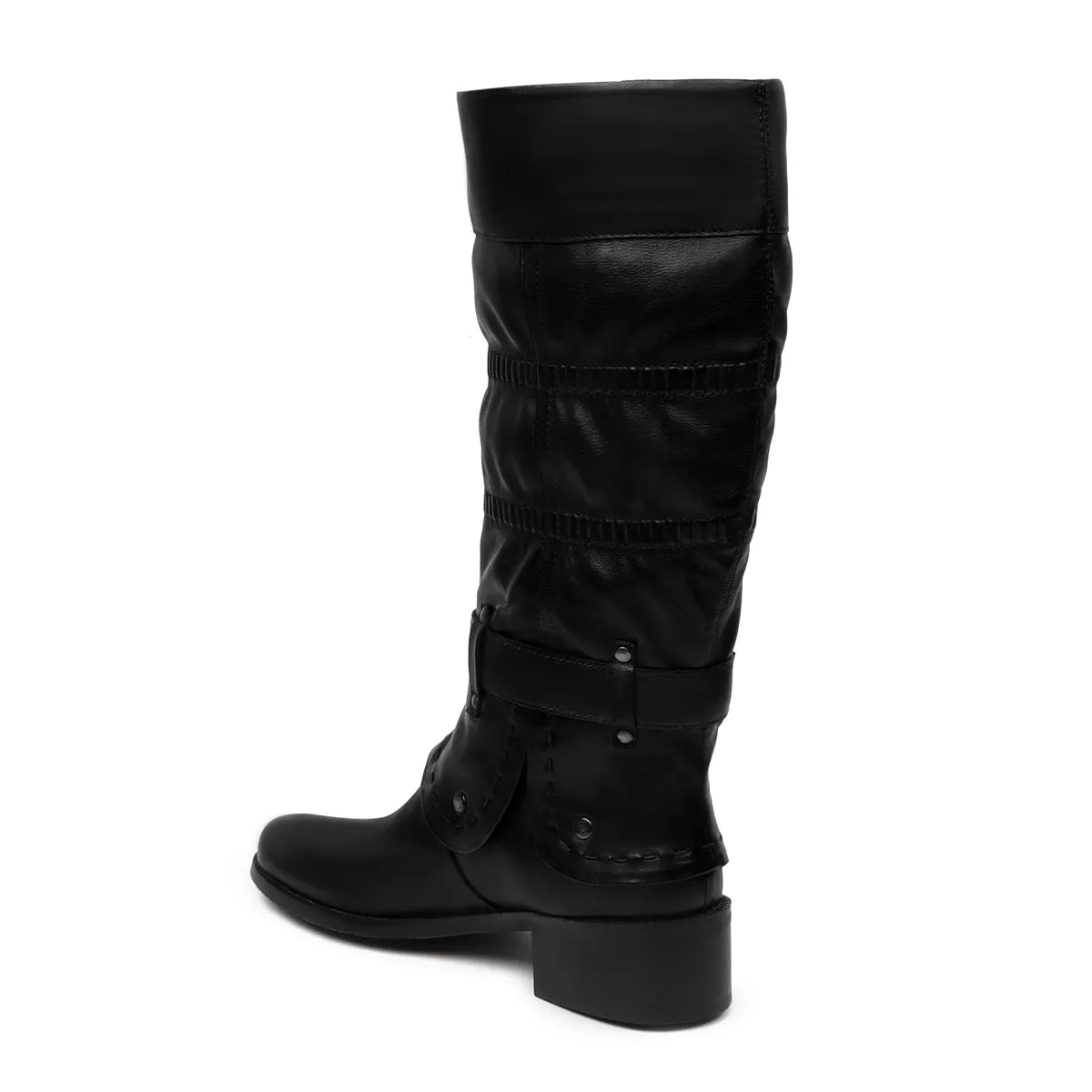 Black Forever Comfort Adjustable Buckle Straps ankle foldable ladies Boots