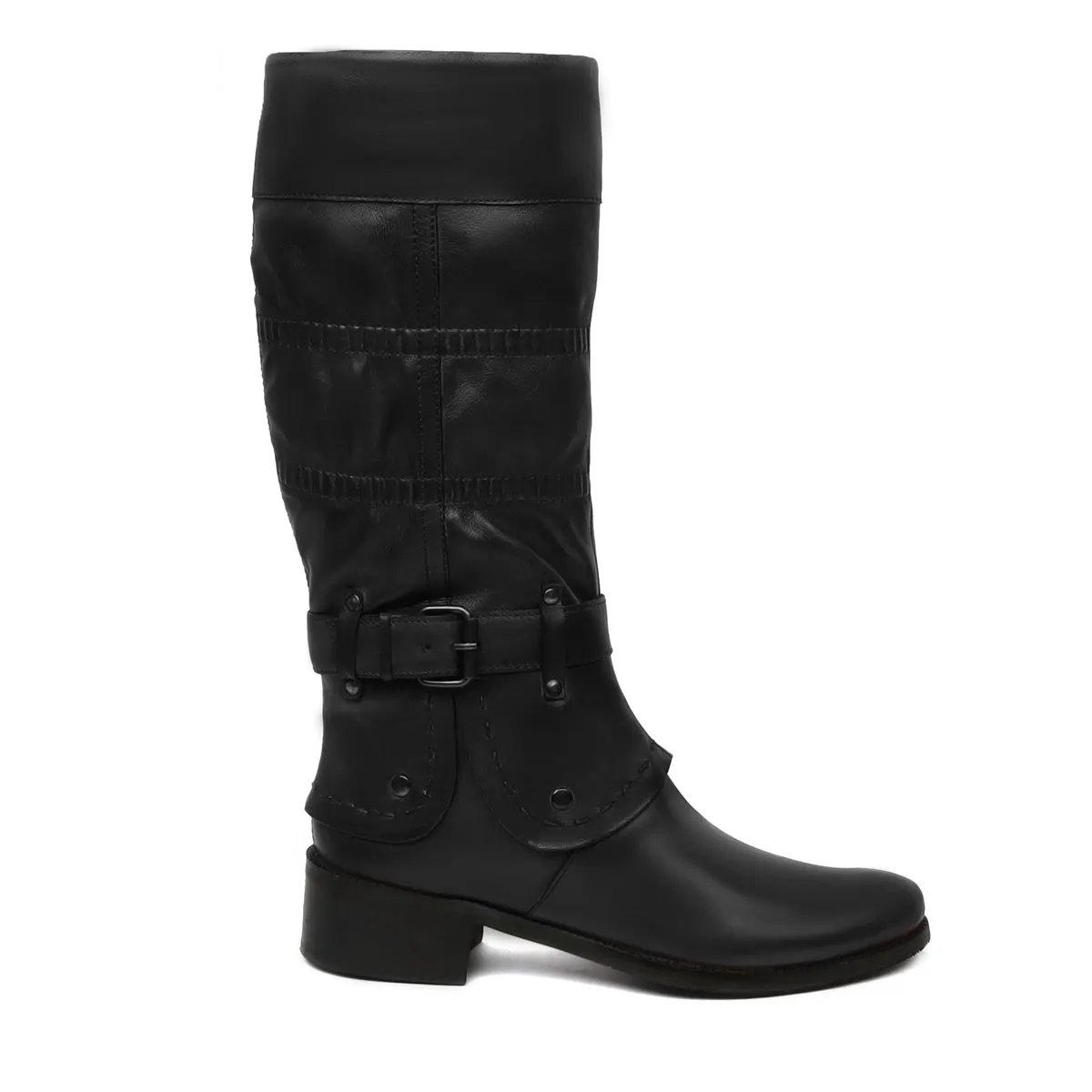 Black Forever Comfort Adjustable Buckle Straps ankle foldable ladies Boots