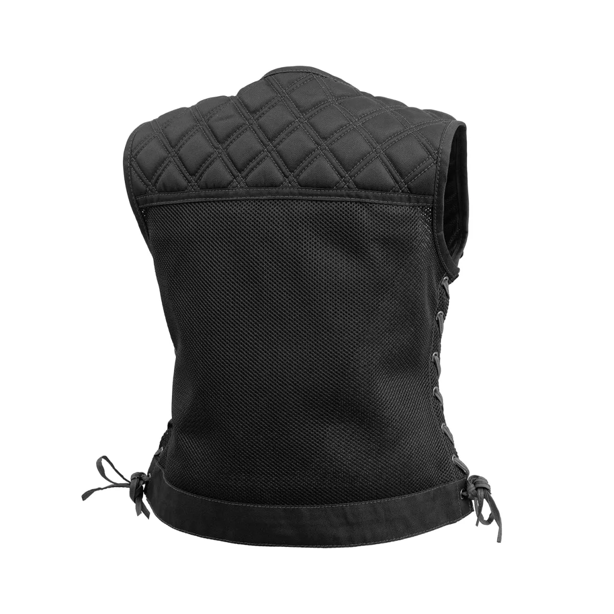 Bonnie Moto Mesh Women's Motorcycle Vest - Diamond Quilt