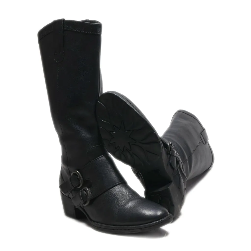 Born High Boots Leather Black Colour For Women