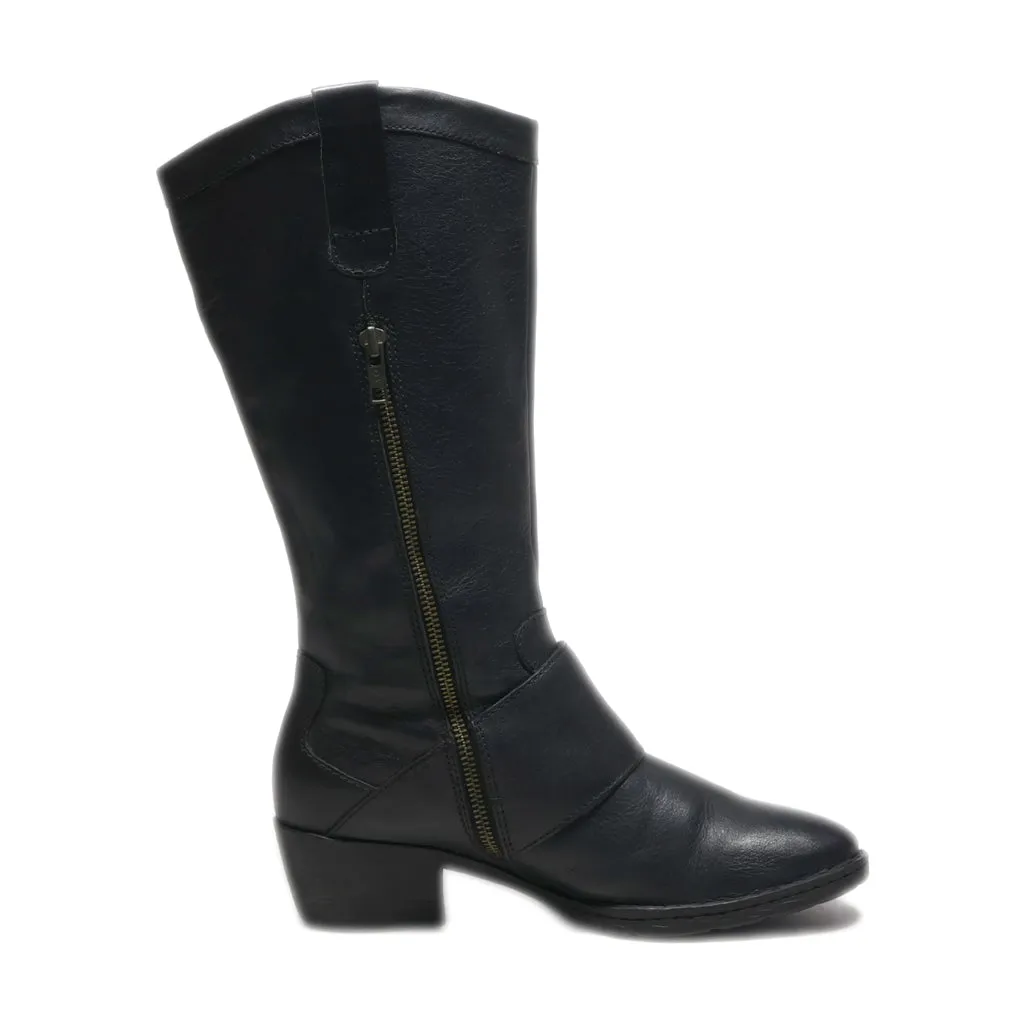 Born High Boots Leather Black Colour For Women