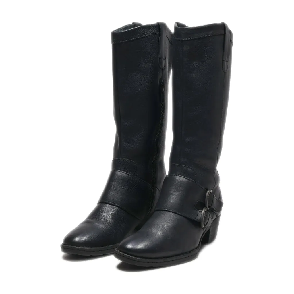 Born High Boots Leather Black Colour For Women