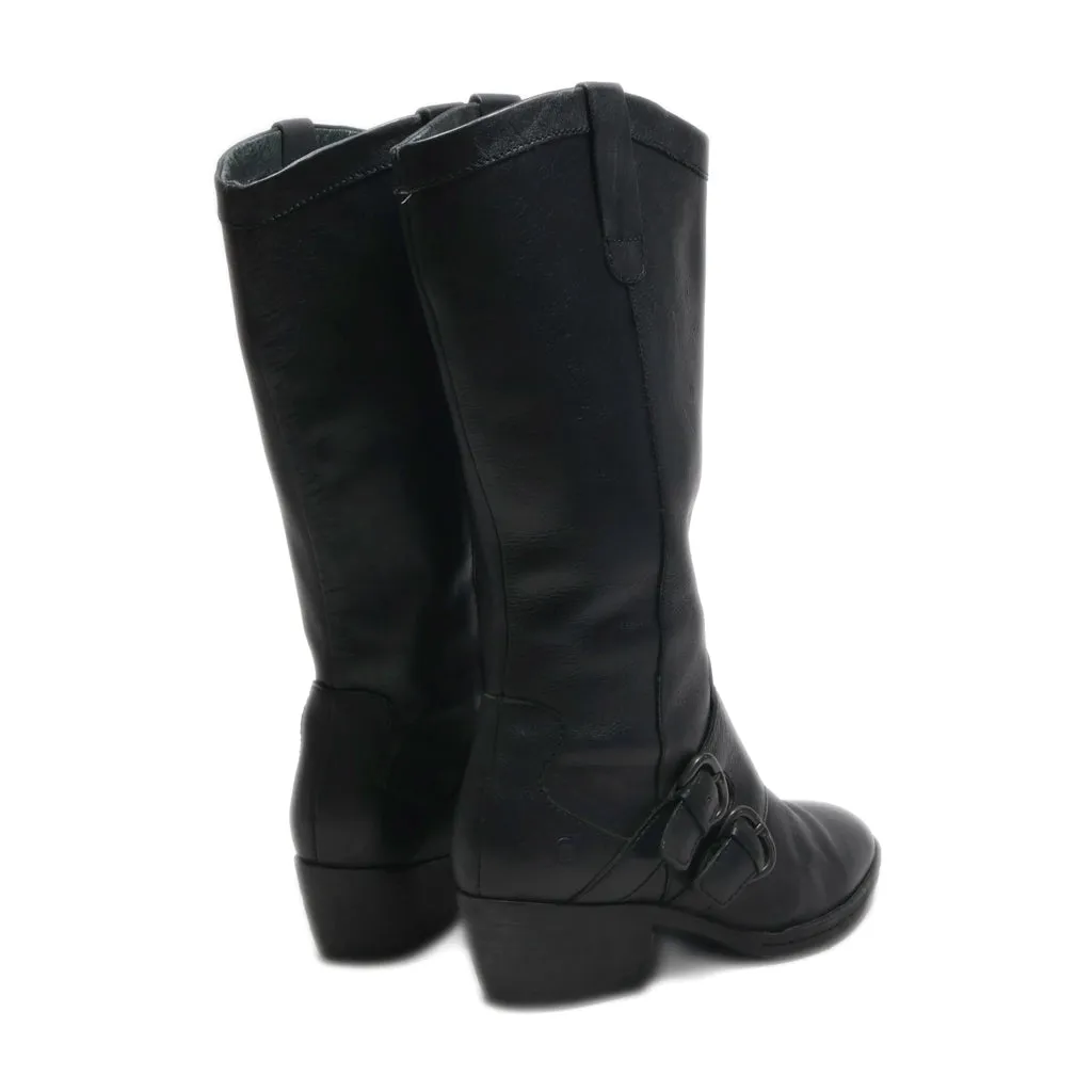 Born High Boots Leather Black Colour For Women