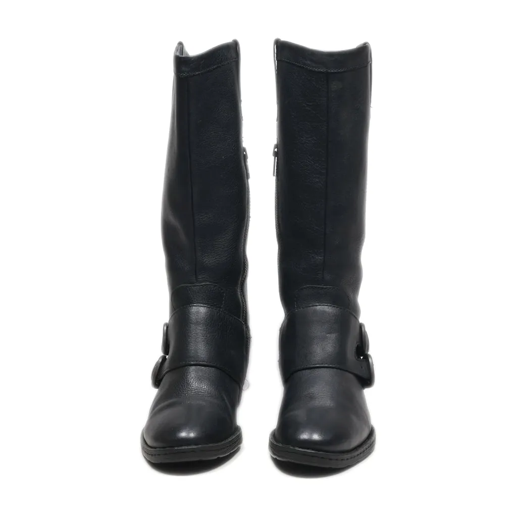 Born High Boots Leather Black Colour For Women