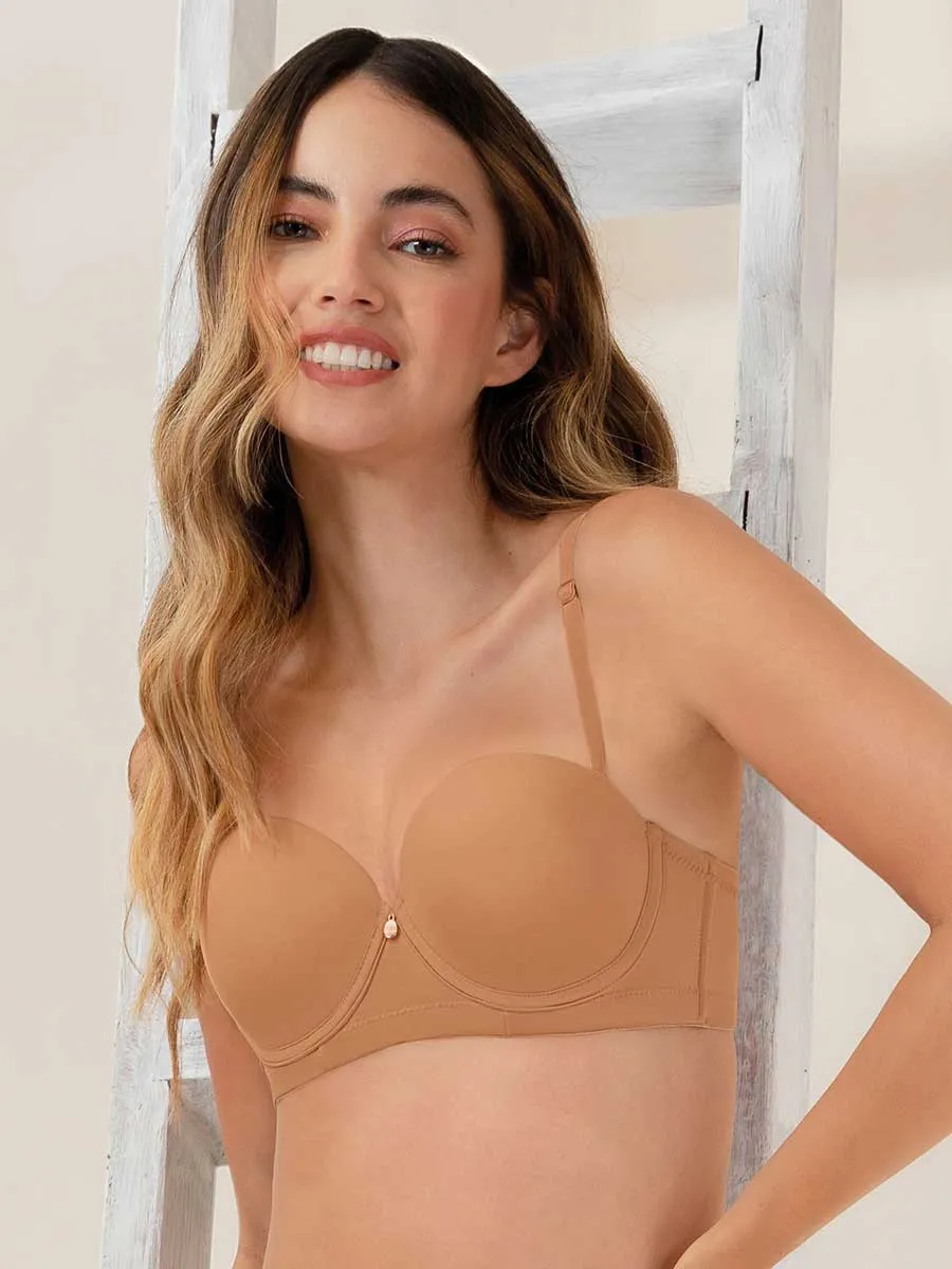 Brasier Strapless Doble Realce Avellana