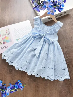 Breezy Baby Doll Eyelet Ruffle Dress