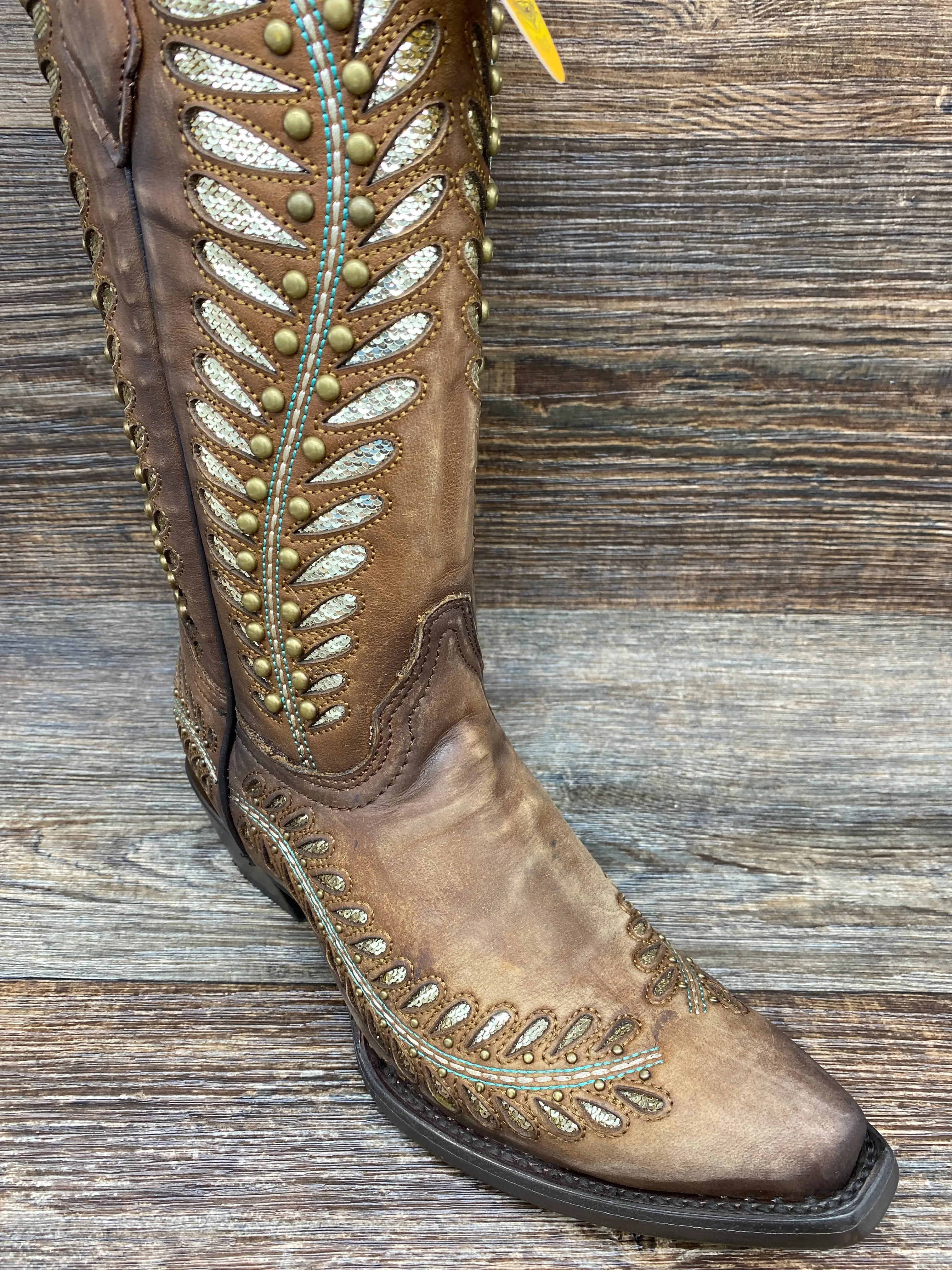 c3782 Women's Glitter Inlay Snip Toe Western Boots by Corral