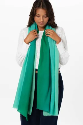 Cashmere Scarf Green Ombre