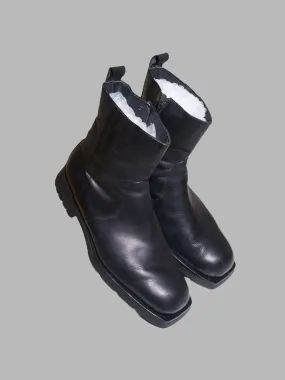 Costume Homme black leather side zip square toe boots - approx 40-41 6-7