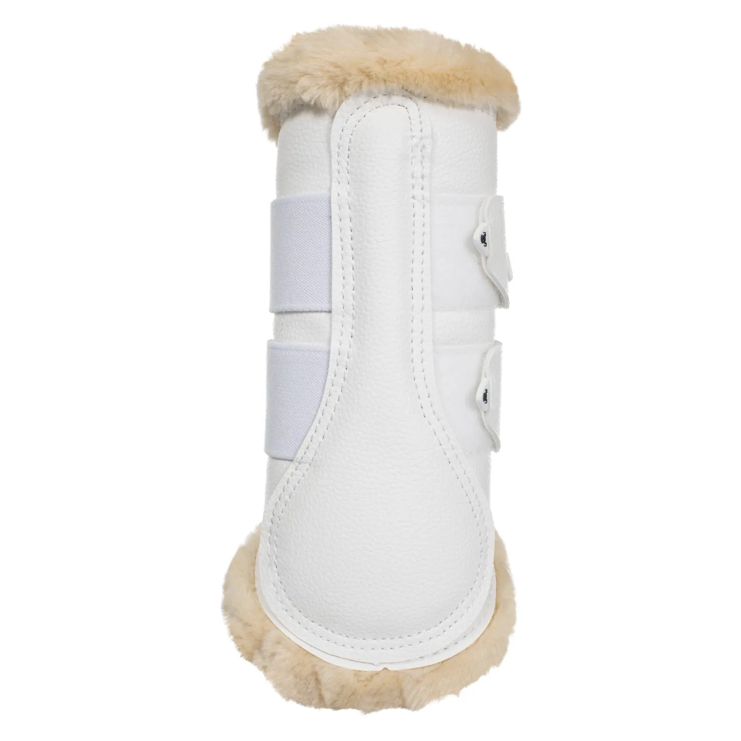 Eco Leather Front Brushing Boots with Faux Fur