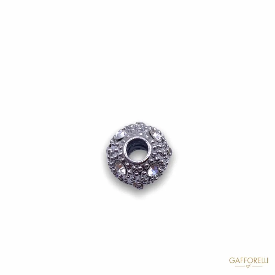 Elegant Cord End Little Ball Shaped with Rhinestones 5700 - Gafforelli Srl