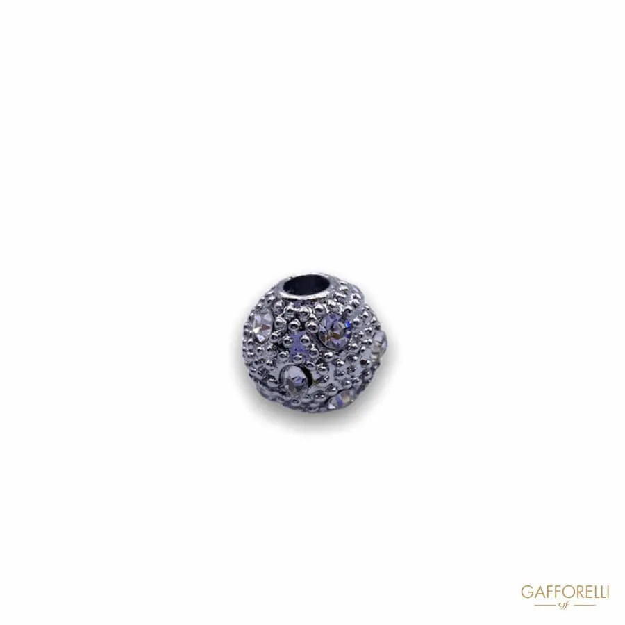 Elegant Cord End Little Ball Shaped with Rhinestones 5700 - Gafforelli Srl