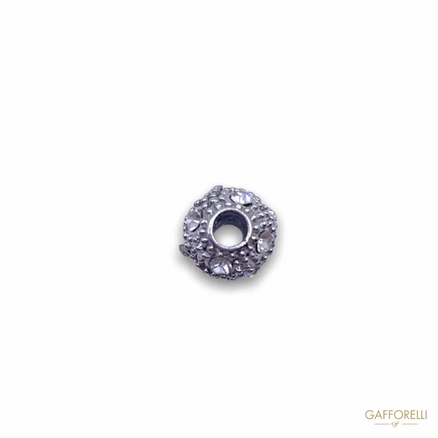 Elegant Cord End Little Ball Shaped with Rhinestones 5700 - Gafforelli Srl