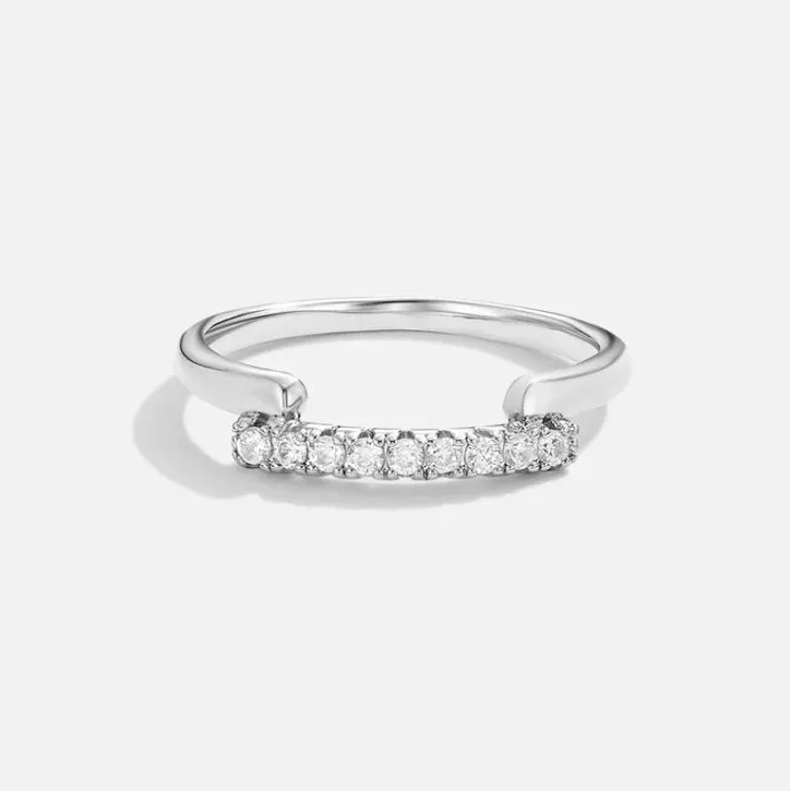 Elise Crystal Silver Ring