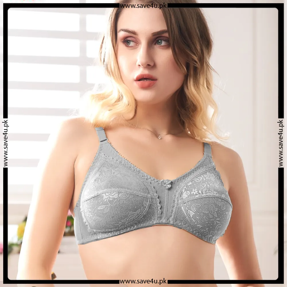 Embroidered See through Non Wired Bra