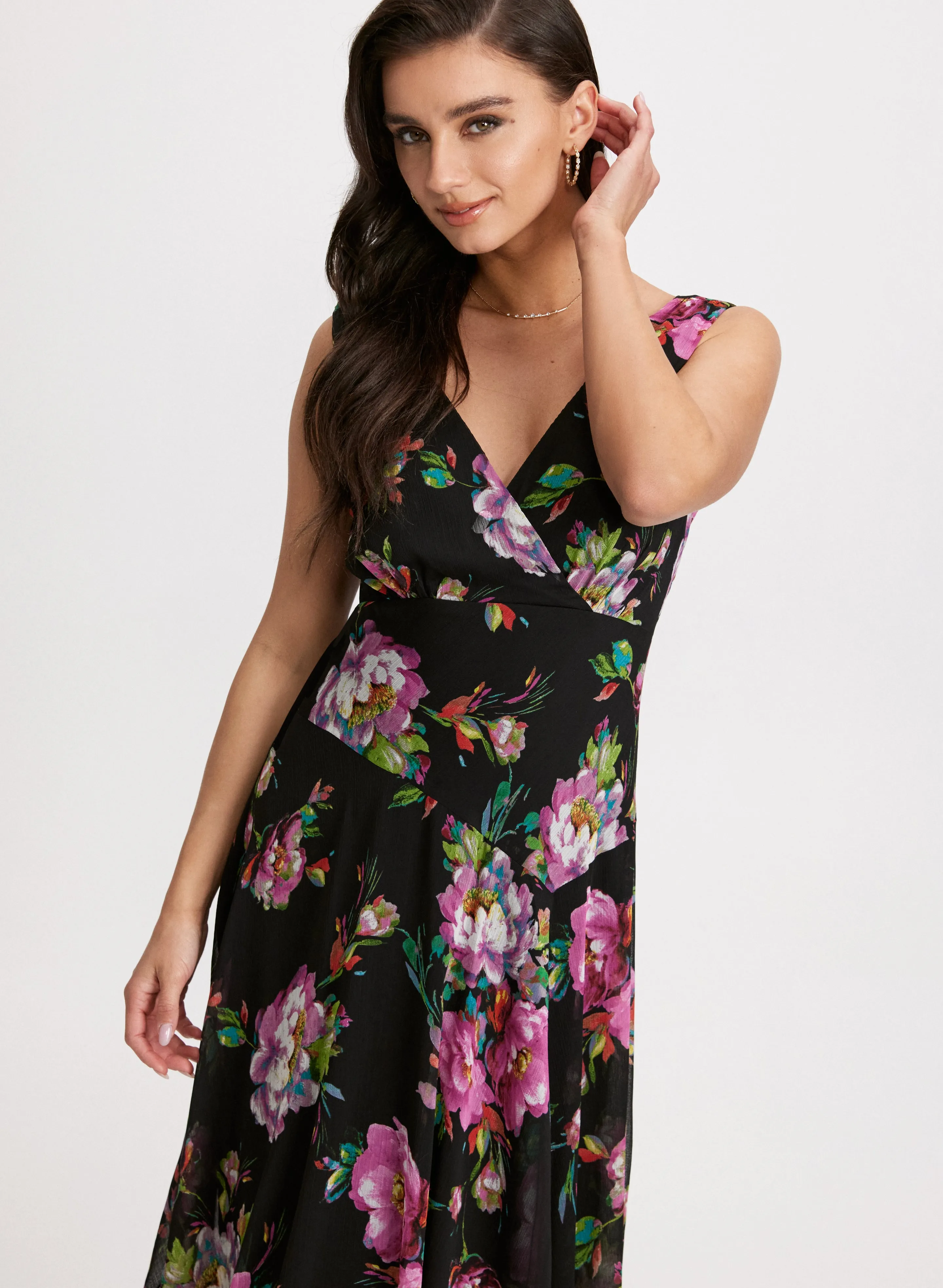 Floral Print Asymmetric Dress