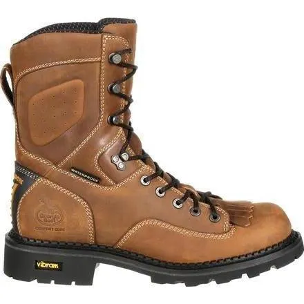 Georgia Men's Comfort Core 8" Low Heel Logger Work Boot Brown GB00122