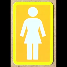 Girl Skateboard Sticker - Yellow/Orange/White Medium