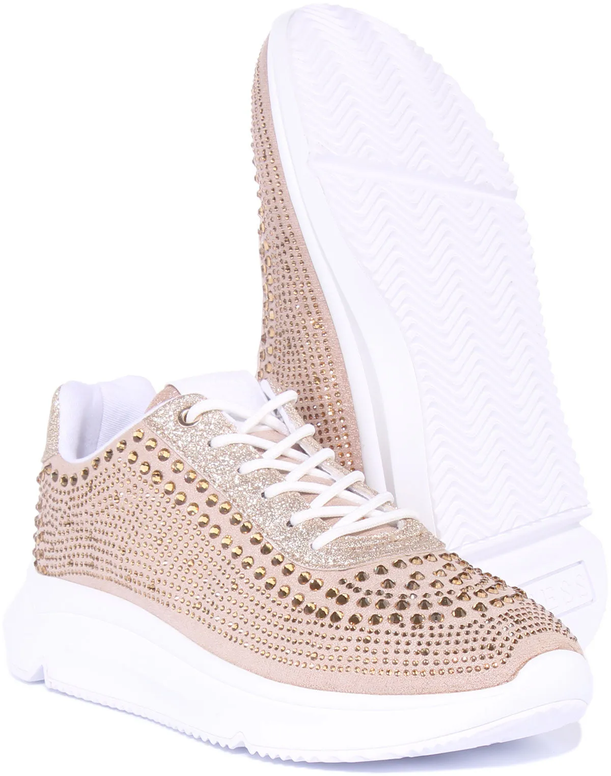 Guess Deglitz Rhinestone In Gold For Women