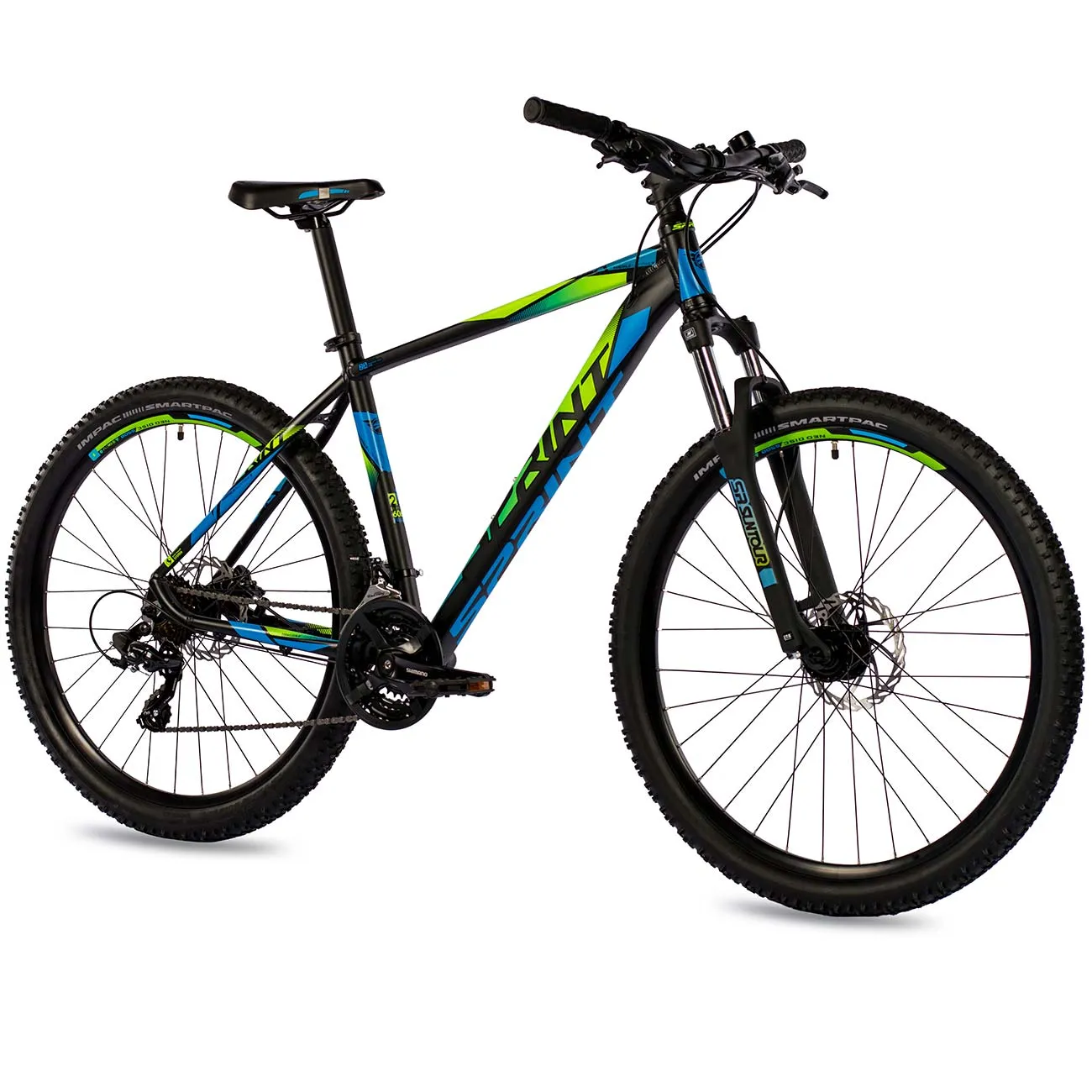 Herren 27,5 Zoll Mountainbike Maverick MTB Hardtail Fahrrad Shimano 21 Gang Farbe Schwarz Blau