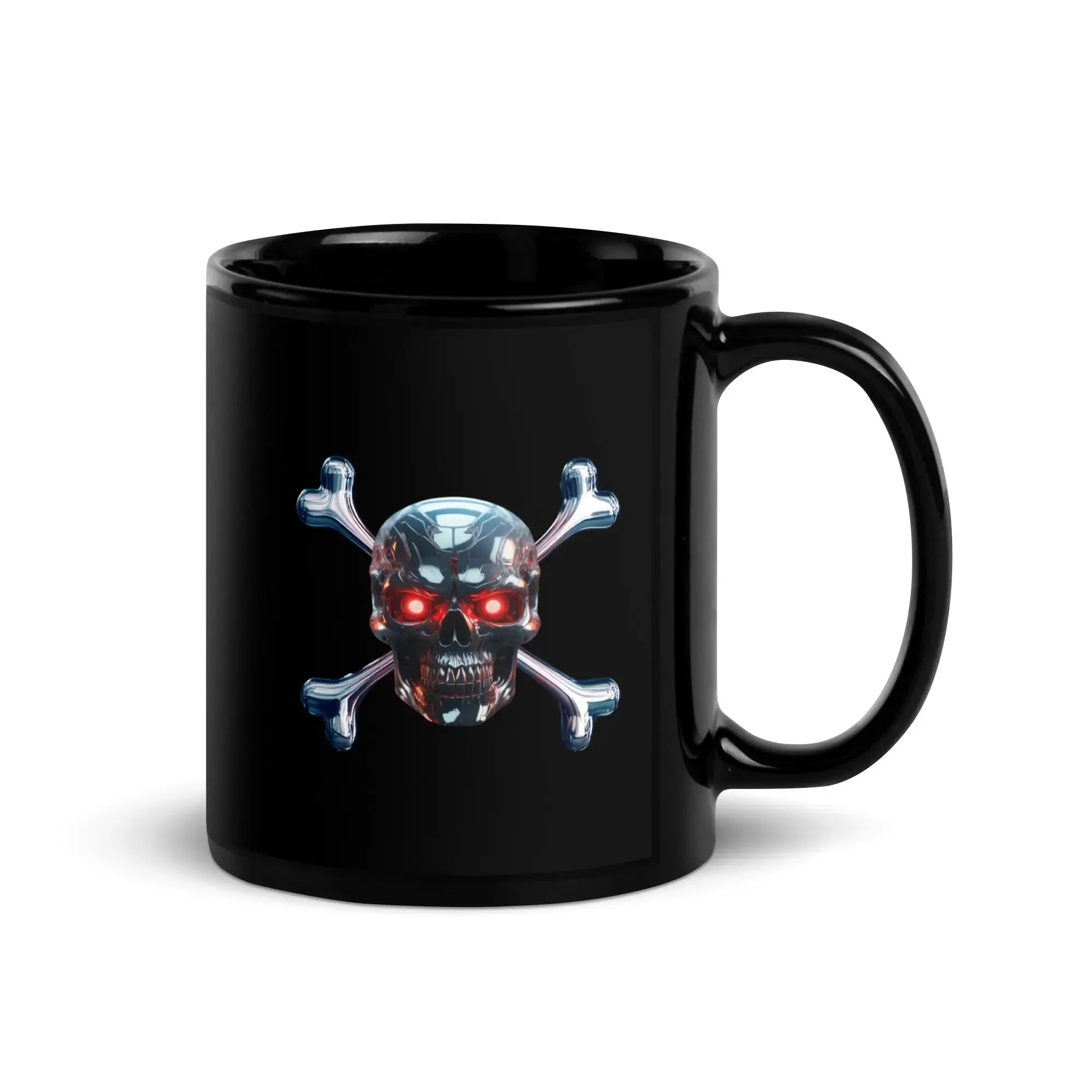 Jolly Roger Terminator Black Glossy Mug