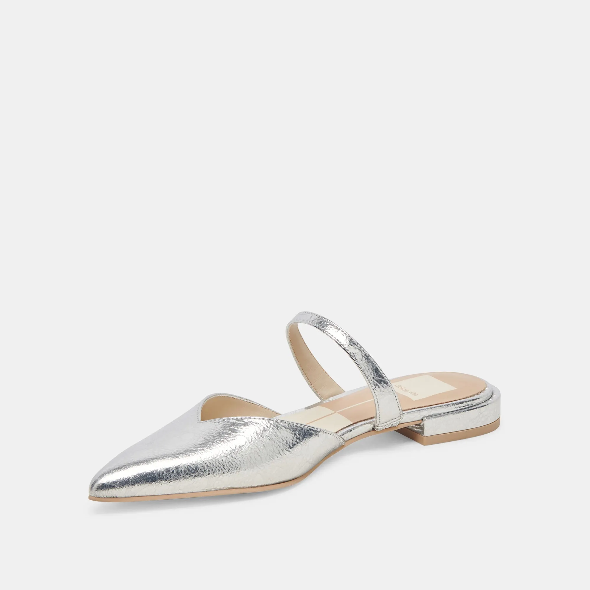 KANIKA FLATS SILVER DISTRESSED LEATHER