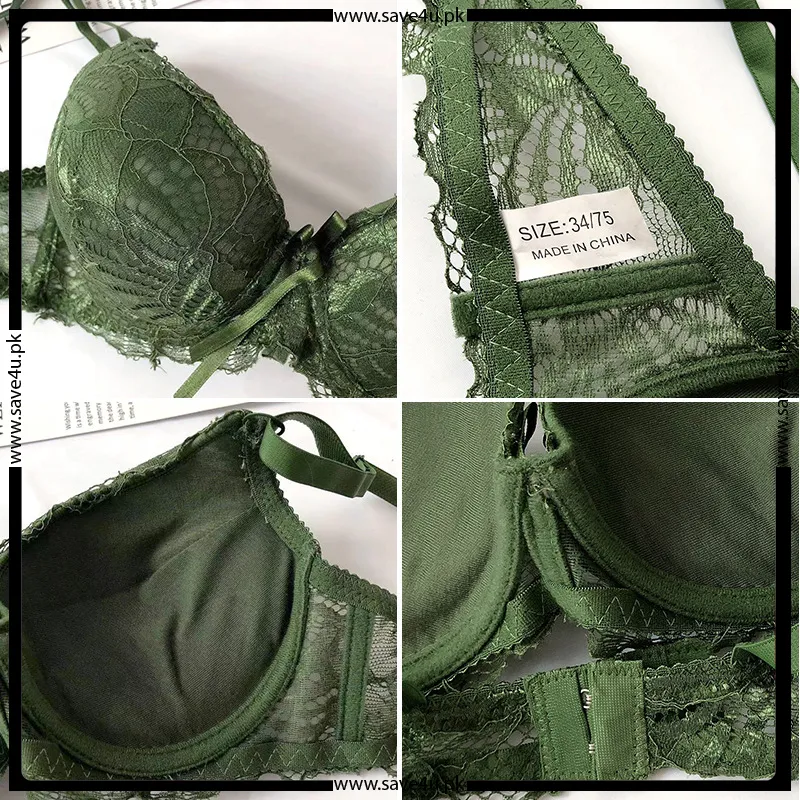 Lace Design Double Padded Push Up Wired Bra