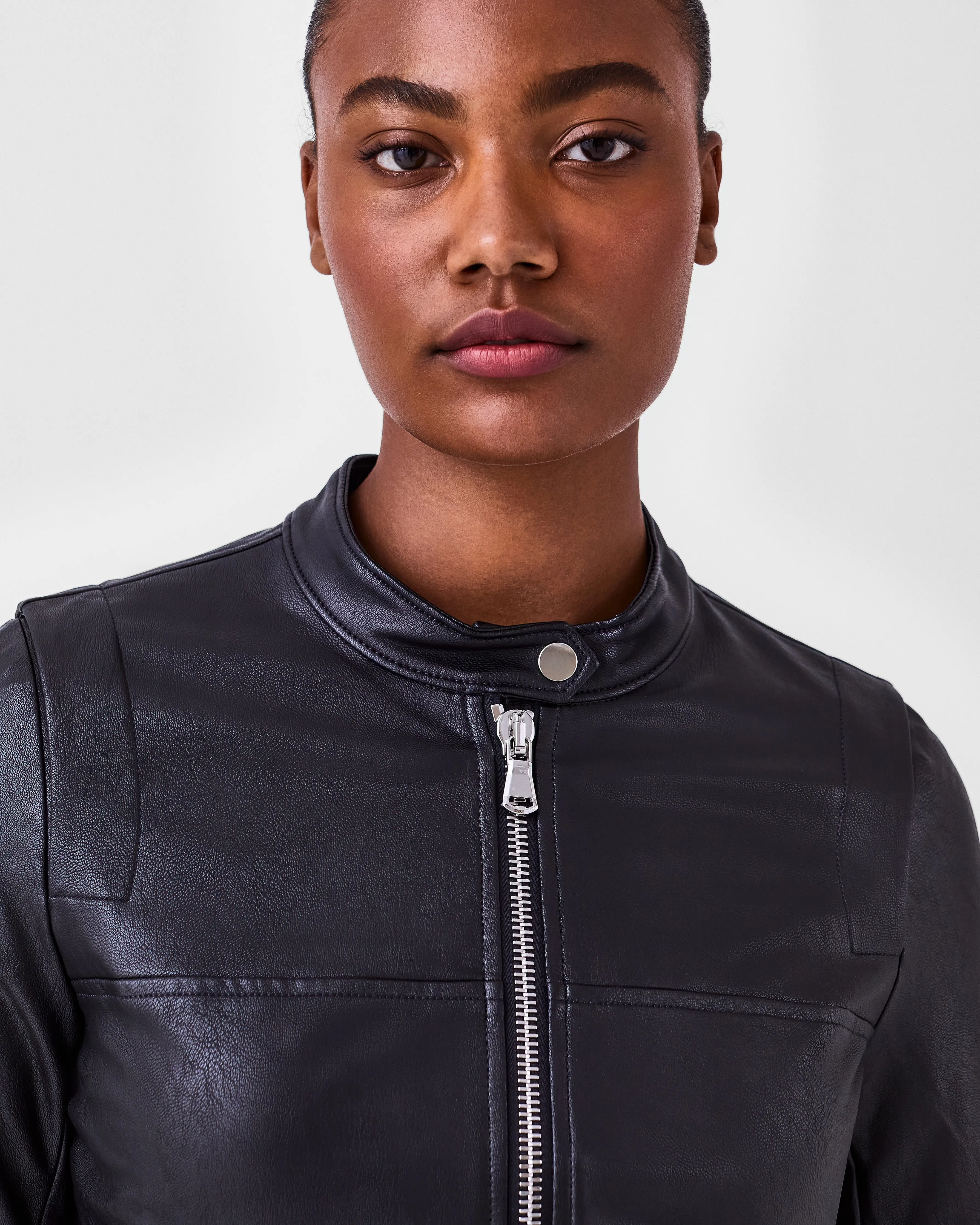 Leather-Like Moto Jacket