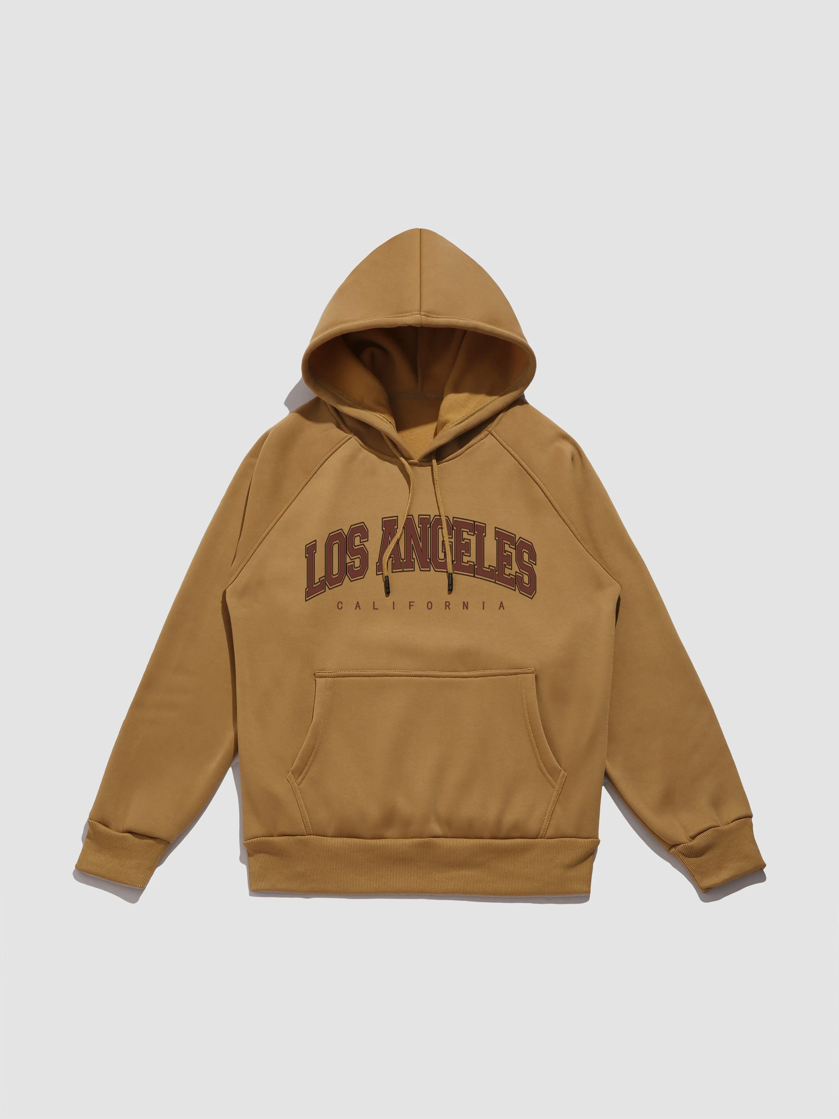 Los Angeles Letter Print Kangaroo Pocket Hoodie