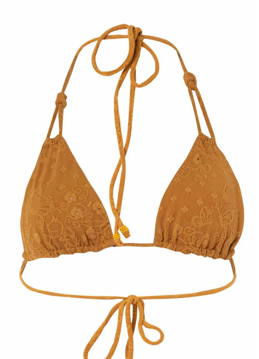 Maaji Caramel Brown Nyla Sliding Triangle Bikini Top