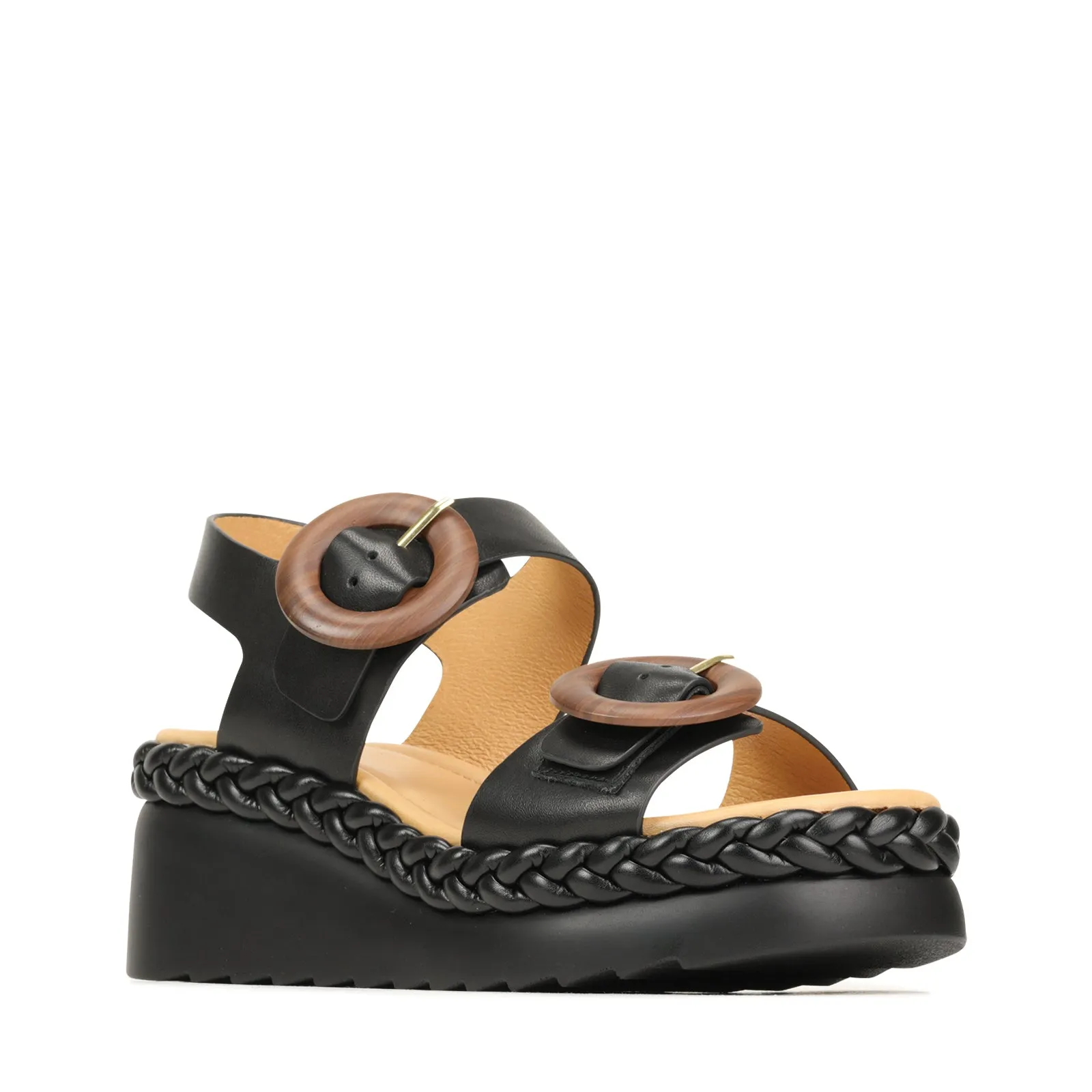 MENORCA LEATHER WEDGE SANDALS