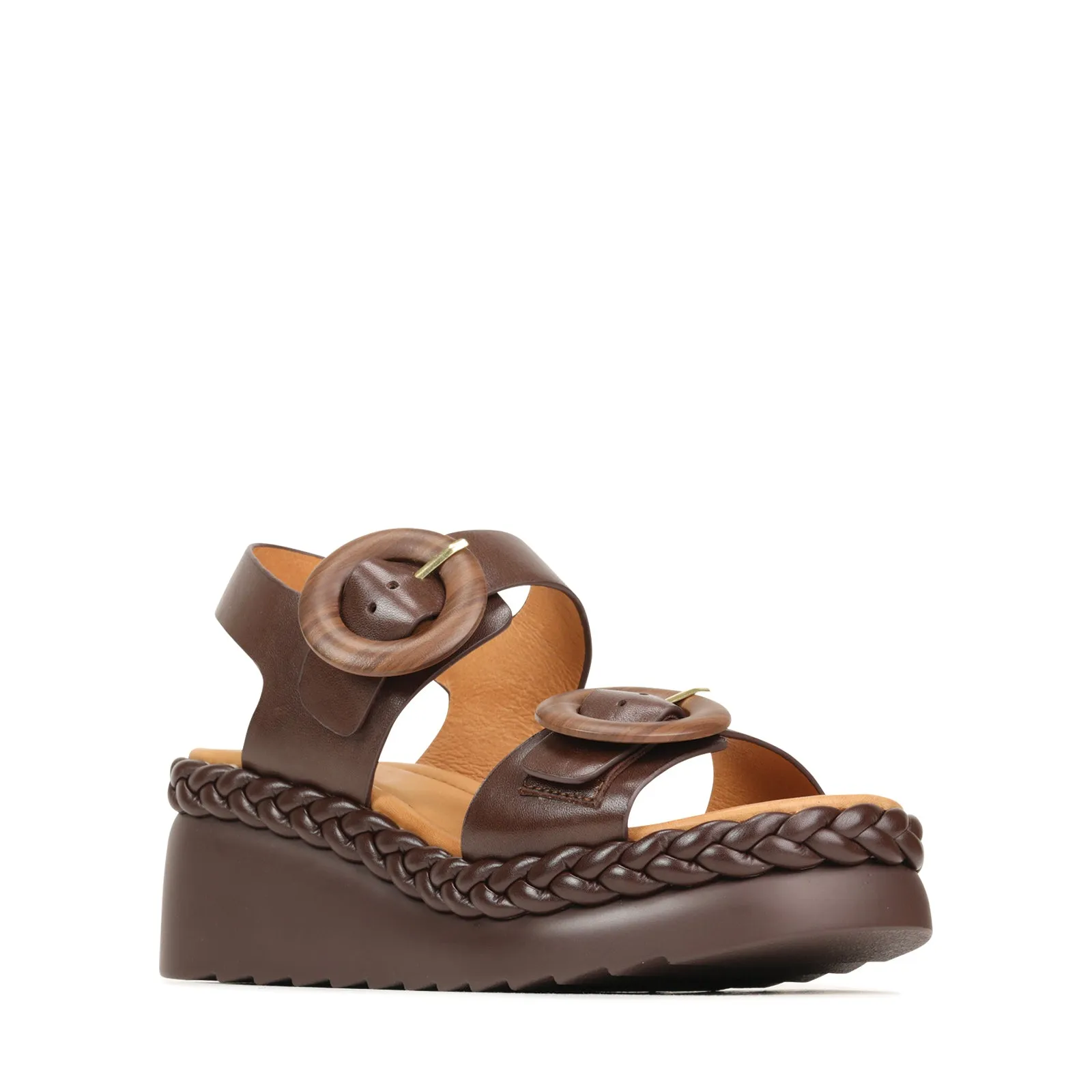 MENORCA LEATHER WEDGE SANDALS