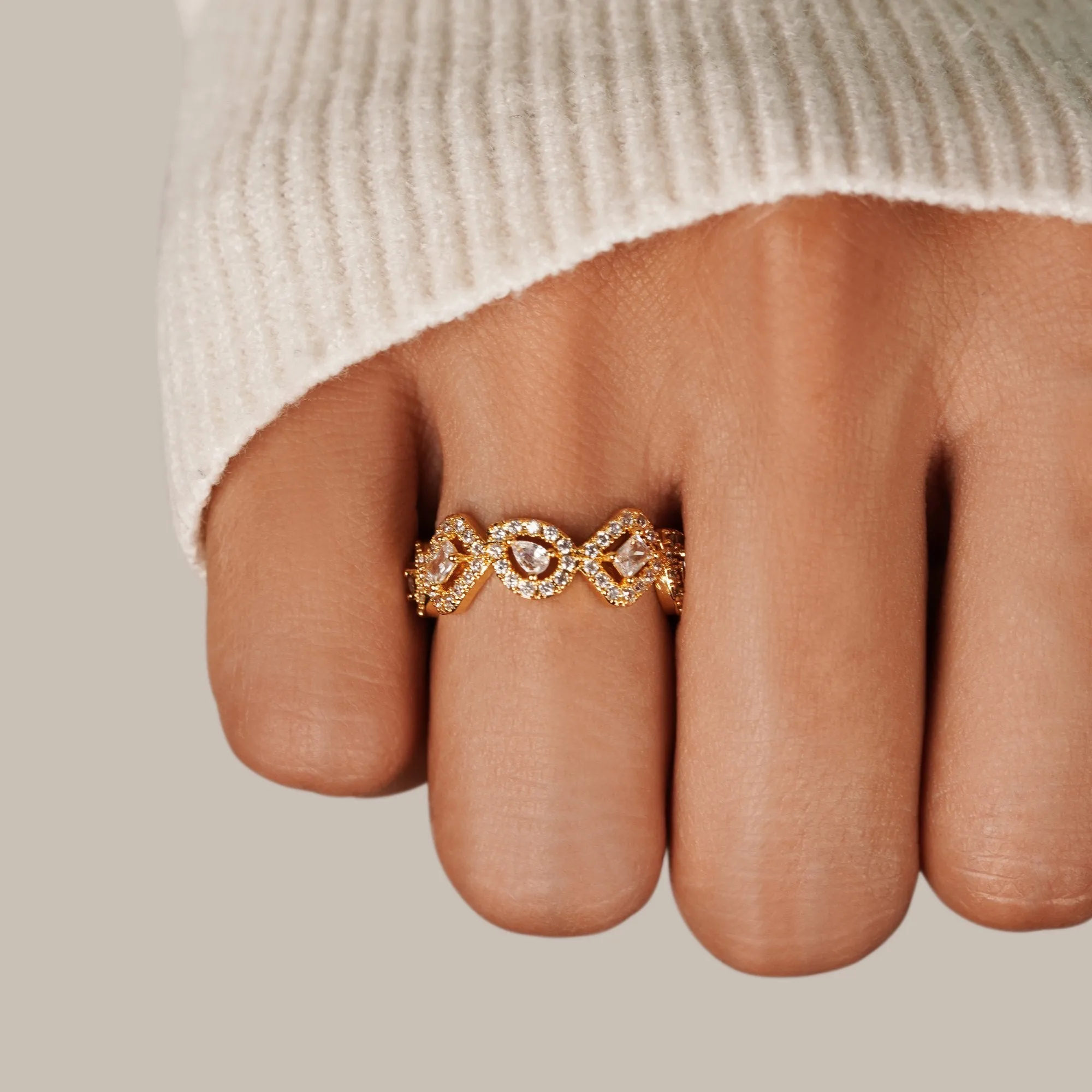 Milana Gold Crystal Ring