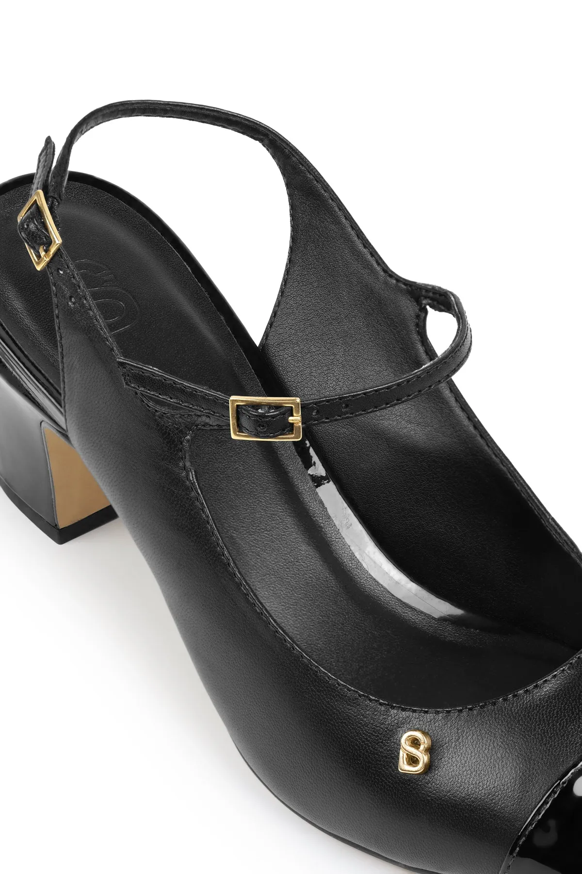 Mima Slingback Heels - Black