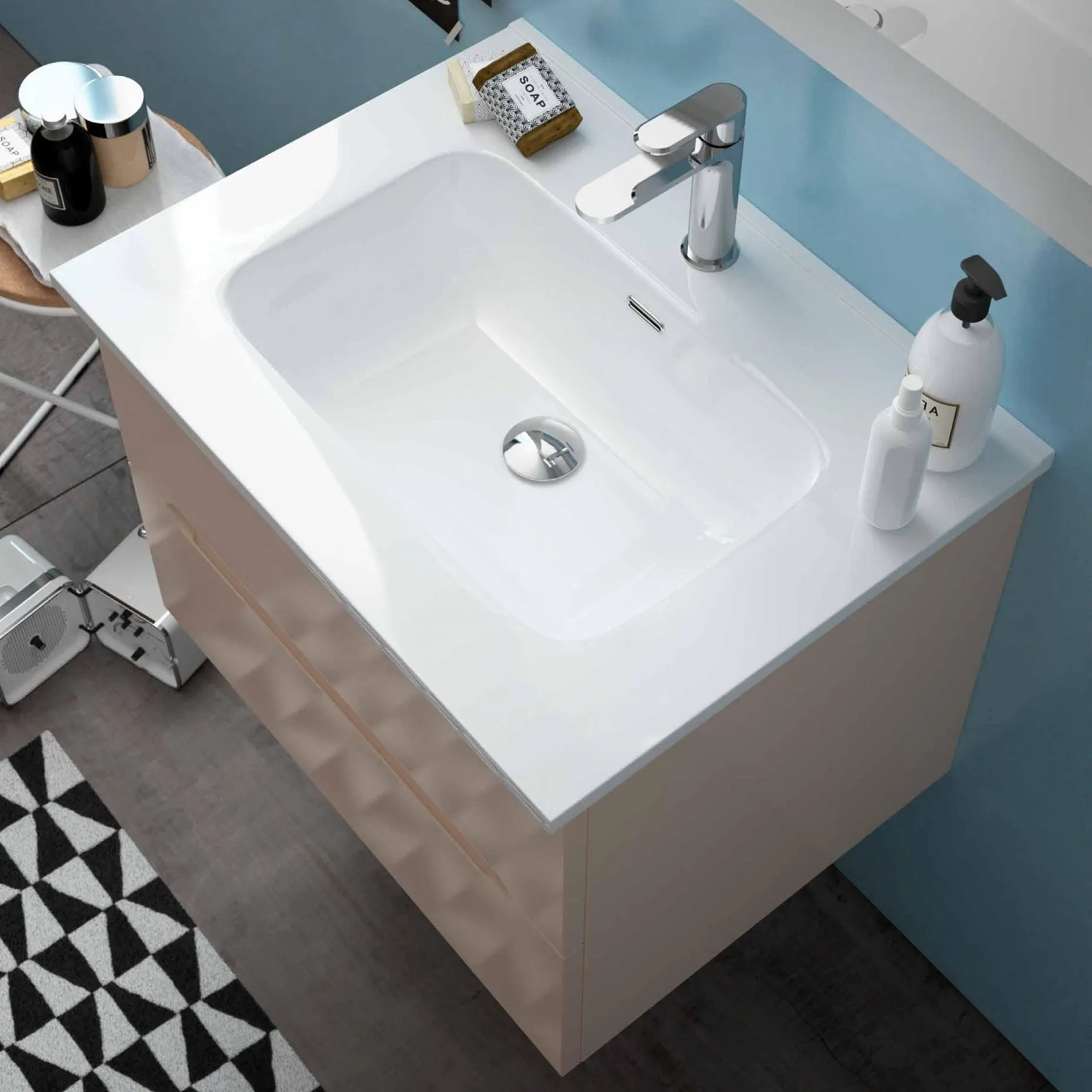 Mobile bagno "FAST" con specchiera e applique led