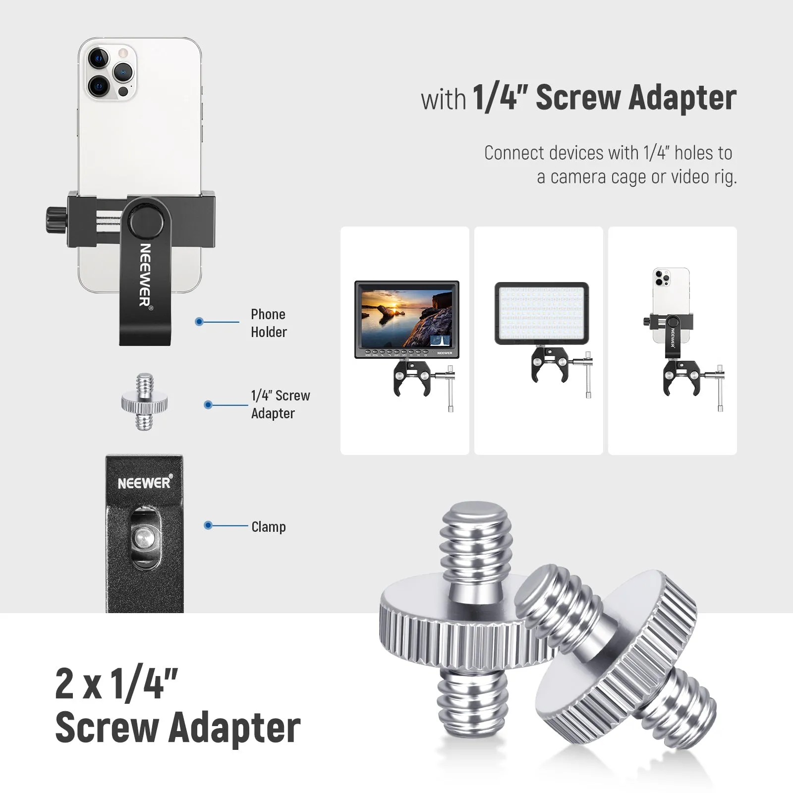 NEEWER 8 PCs Hot Shoe Mount Adapter Kit