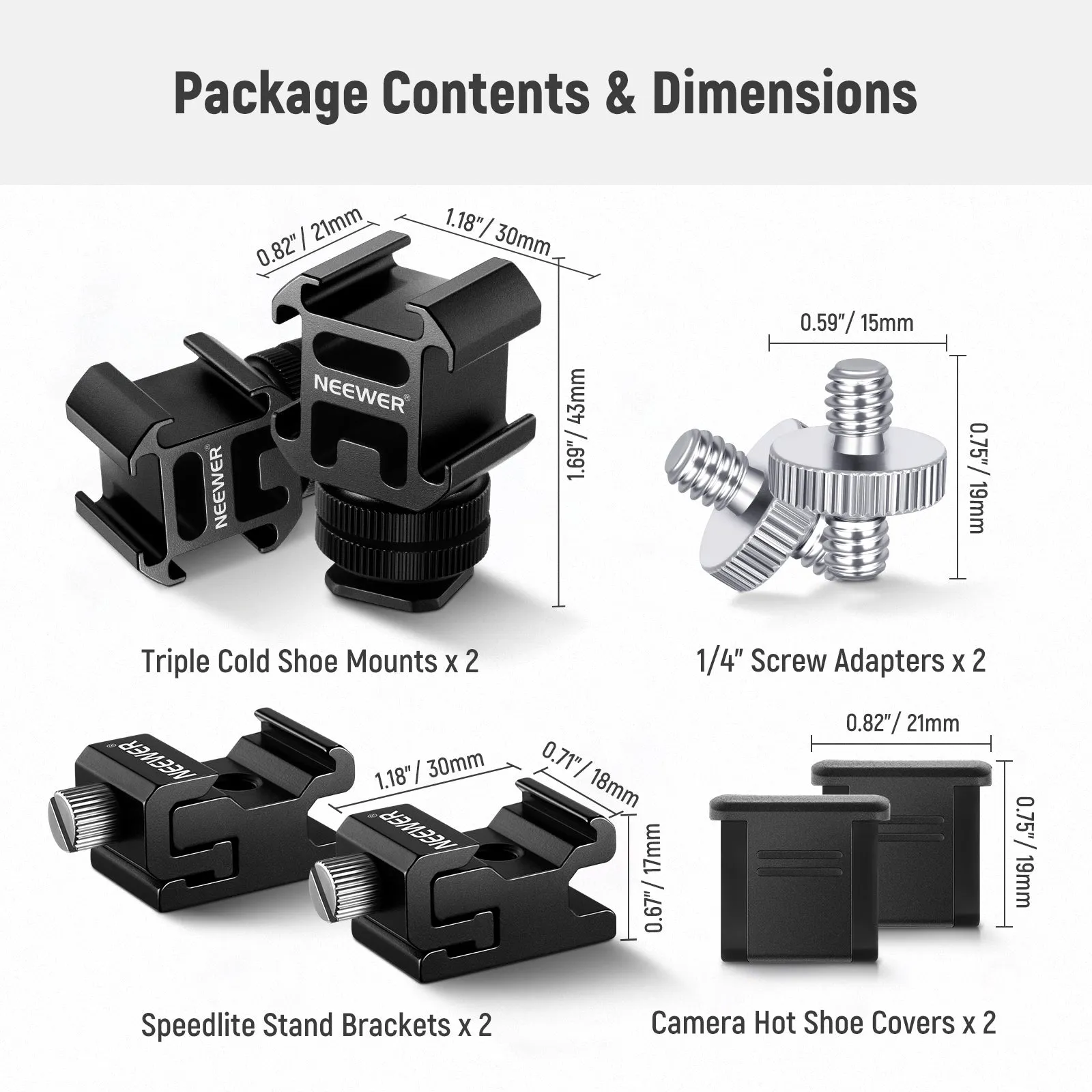 NEEWER 8 PCs Hot Shoe Mount Adapter Kit